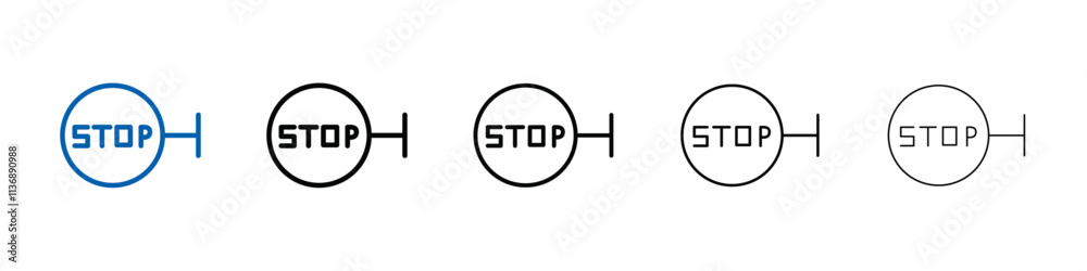Poster Stop Sign Icon Outline vector logo for web ui