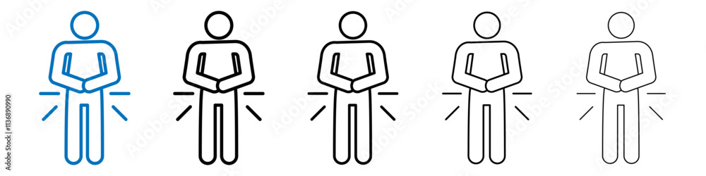 Aufkleber stomachache icon outline vector logo for web ui