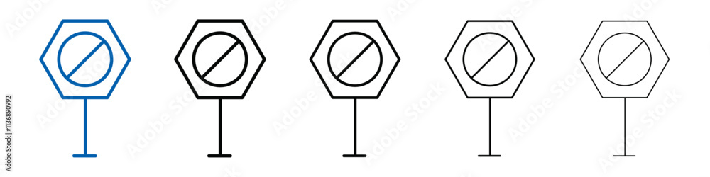 Poster Stop icon Outline vector logo for web ui