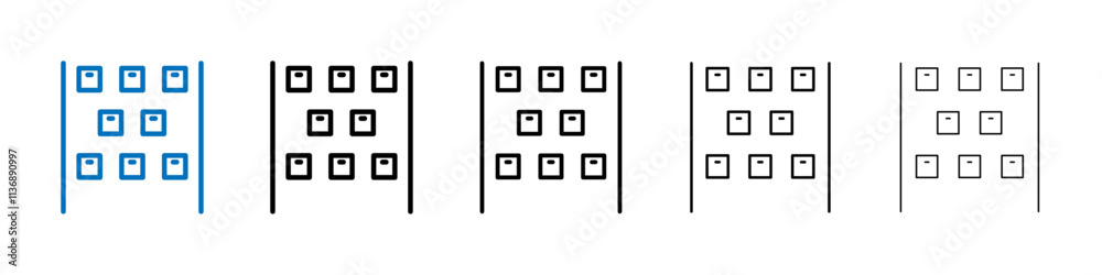 Aufkleber Storage rack icon Outline vector logo for web ui