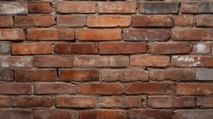 Obraz premium This weathered brick wall image offers a detailed look at the textured surface and warm tones of each brick, encapsulating a sense of history and craftsmanship.