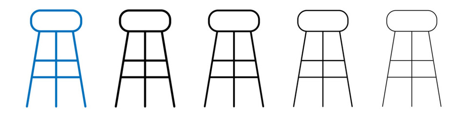Stool icon Outline vector logo for web ui