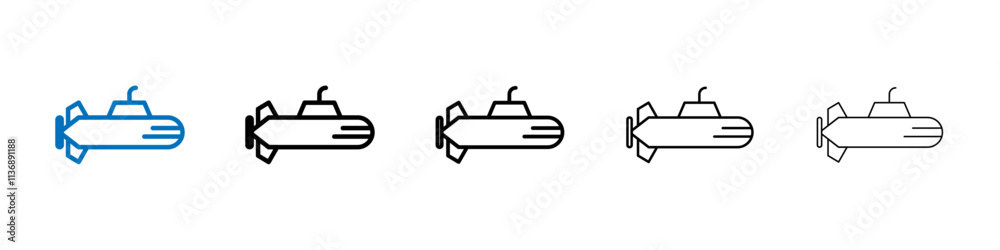 Poster submarine icon outline vector logo for web ui