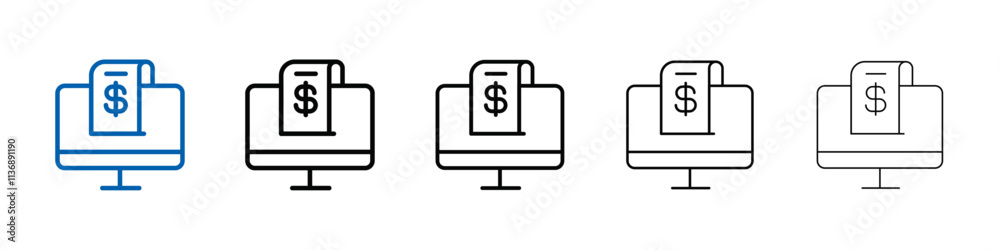 Aufkleber subscription model icon outline vector logo for web ui