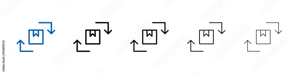 Poster supply chain process icon outline vector logo for web ui