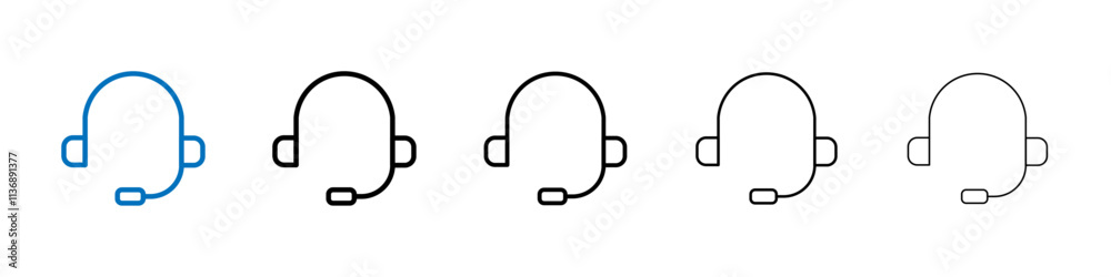 Poster Support headset icon Outline vector logo for web ui