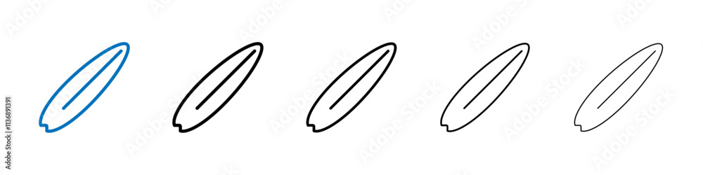 Poster surf board icon outline vector logo for web ui