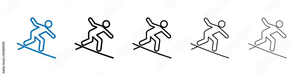 Aufkleber Surfer icon Outline vector logo for web ui