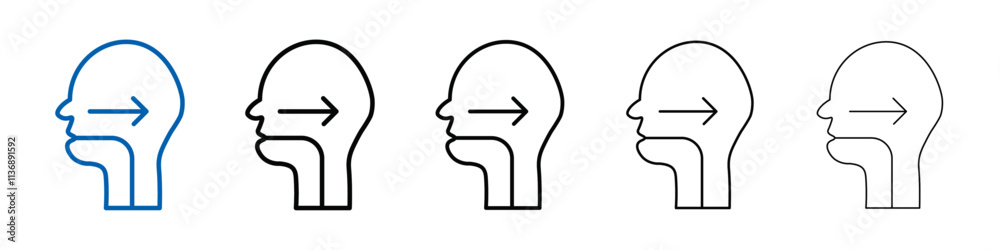 Poster swallowing reflex icon outline vector logo for web ui