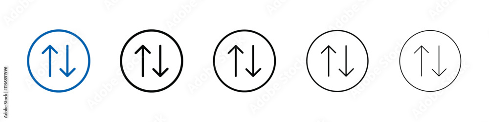 Poster Swap icon Outline vector logo for web ui