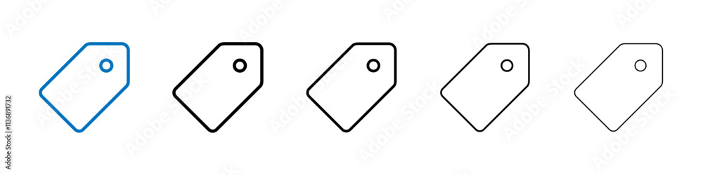 Poster tag icon outline vector logo for web ui