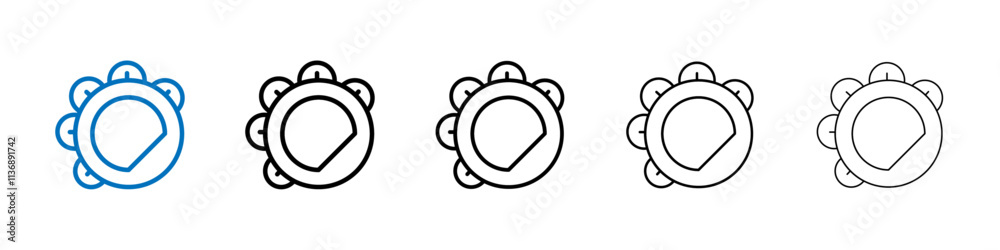 Poster tambourine icon outline vector logo for web ui