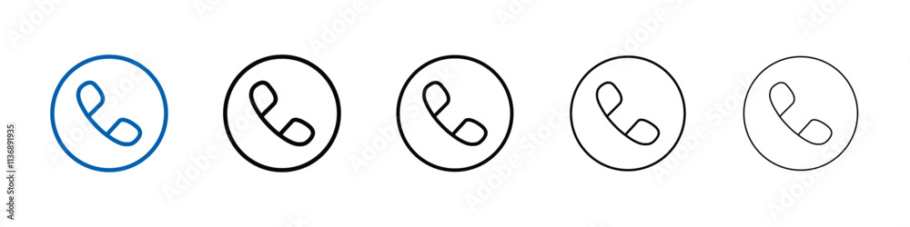 Aufkleber telephone icon outline vector logo for web ui