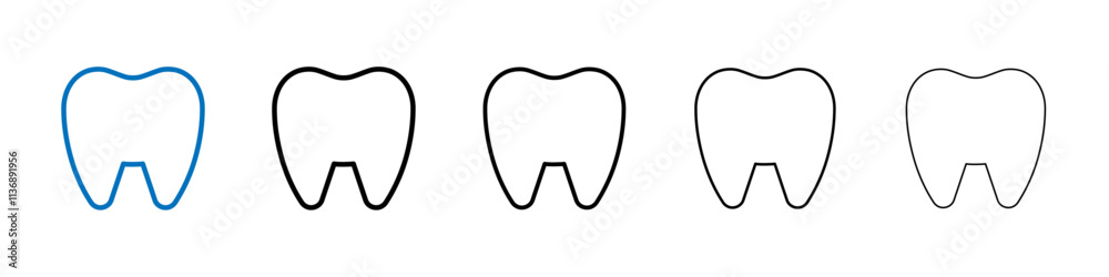 Poster teeth icon outline vector logo for web ui