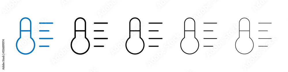 Poster Temperature icon Outline vector logo for web ui