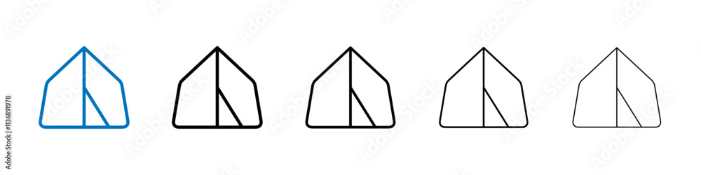 Aufkleber tent icon outline vector logo for web ui