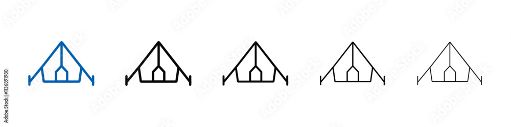 Poster tent icon outline vector logo for web ui