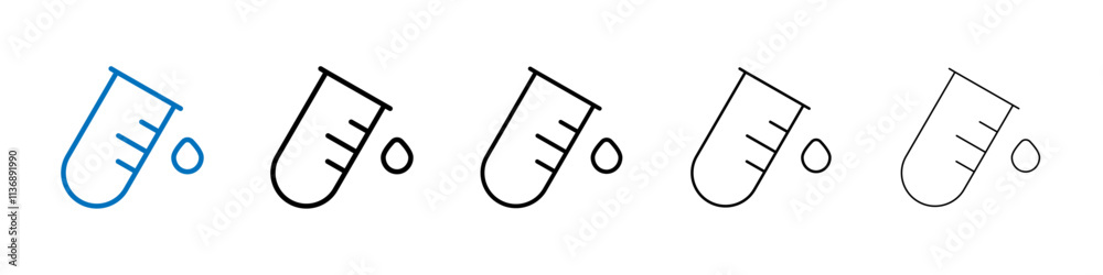 Poster test tube icon outline vector logo for web ui