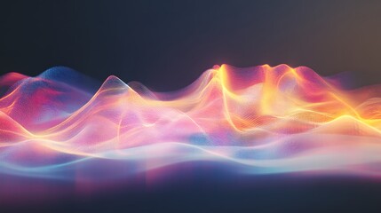 Abstract Colorful Waves Digital Art Landscape