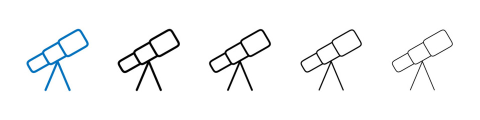 Telescope Icon Outline vector logo for web ui