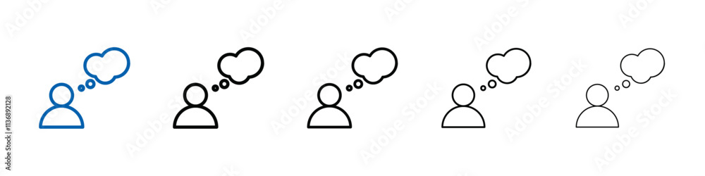 Poster thinking icon outline vector logo for web ui