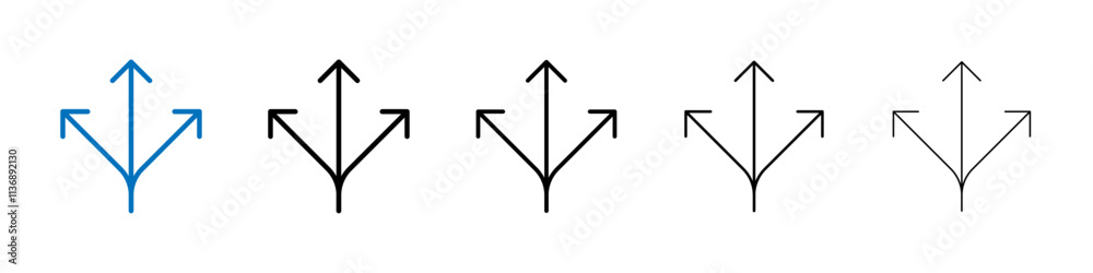 Poster three directions icon outline vector logo for web ui