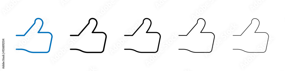 Aufkleber Thumb icon Outline vector logo for web ui