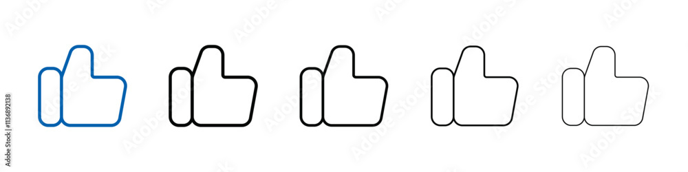 Poster thumbs up icon outline vector logo for web ui