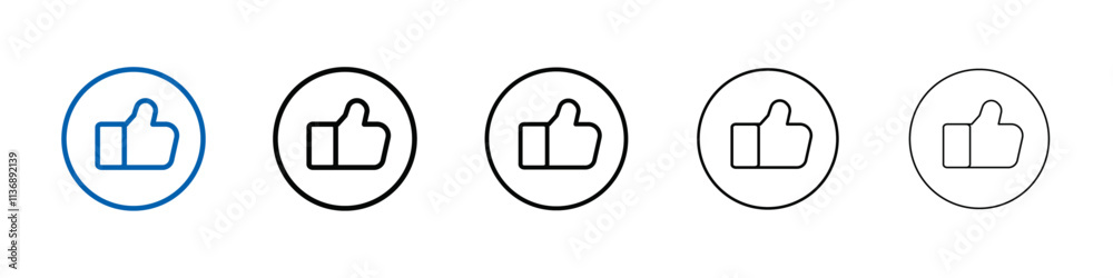Poster thumbs up icon outline vector logo for web ui