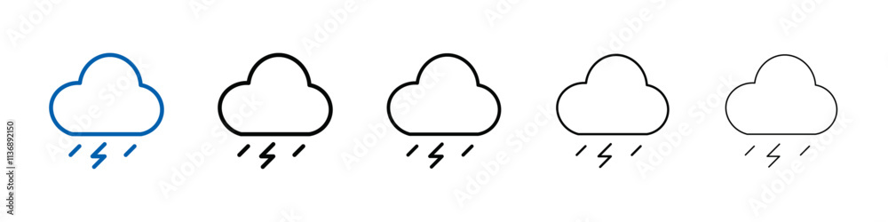 Aufkleber thunderstorm icon outline vector logo for web ui