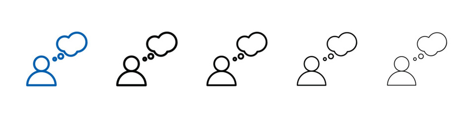 Thinking icon Outline vector logo for web ui