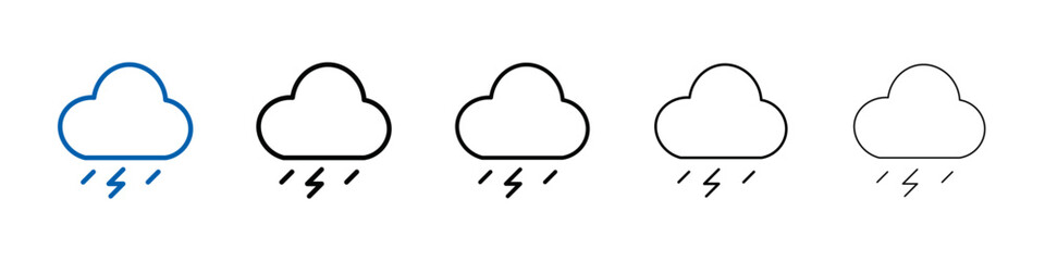 Thunderstorm icon Outline vector logo for web ui