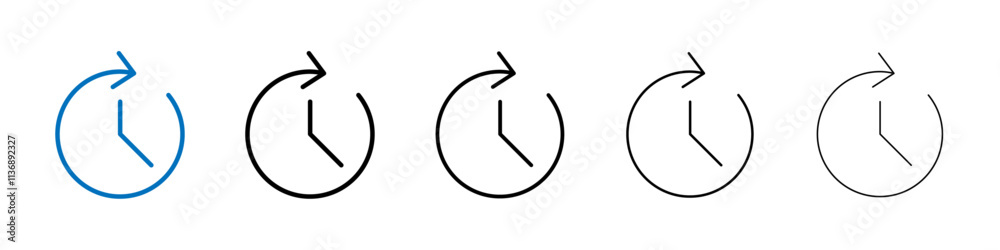 Aufkleber time forward icon outline vector logo for web ui