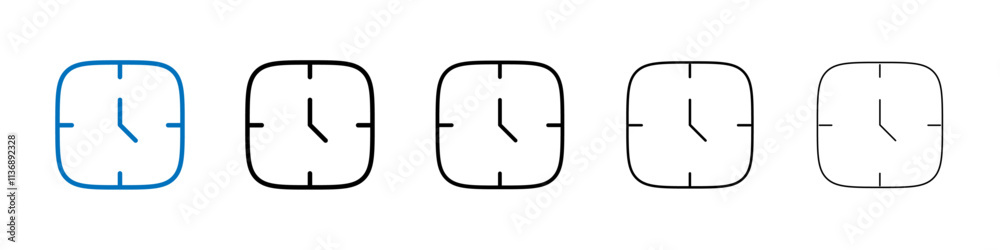 Poster time icon outline vector logo for web ui