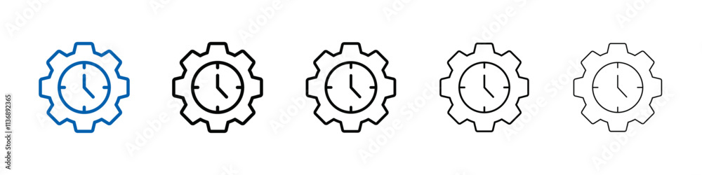 Aufkleber Time management icon Outline vector logo for web ui