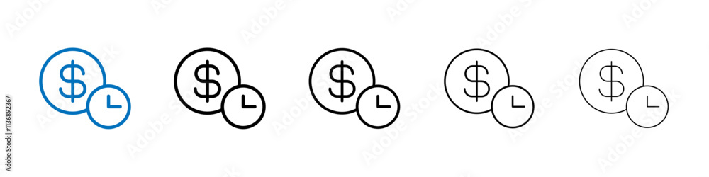 Poster time is money icon outline vector logo for web ui