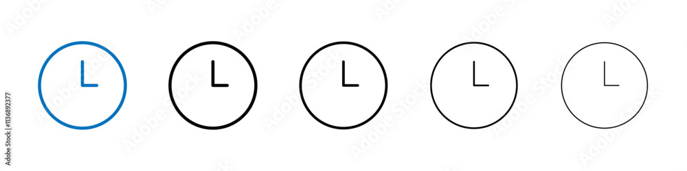 Aufkleber time clock icon outline vector logo for web ui