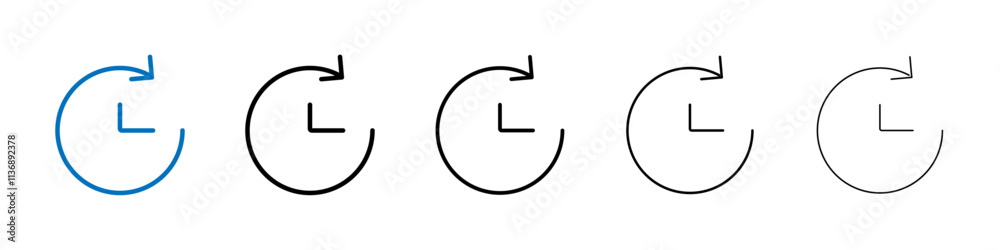Aufkleber time forward icon outline vector logo for web ui