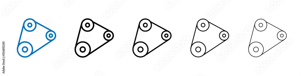 Poster timing belt icon outline vector logo for web ui