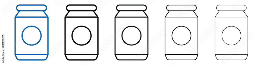 Aufkleber tin can icon outline vector logo for web ui