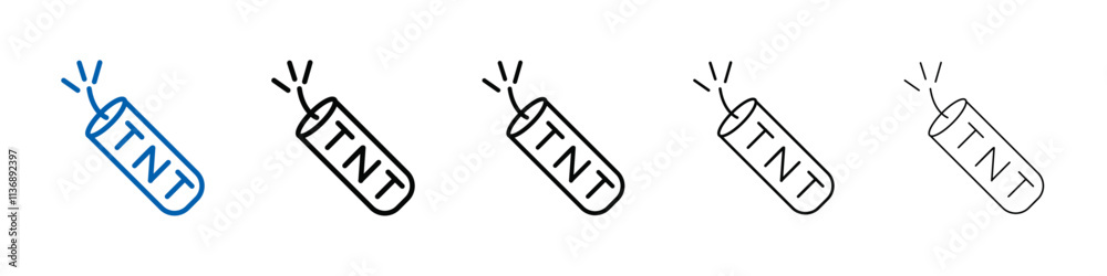 Aufkleber TNT dynamite icon Outline vector logo for web ui