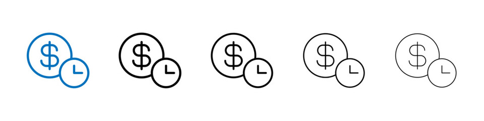 Time is money icon Outline vector logo for web ui