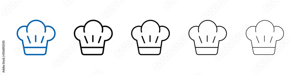 Aufkleber toque icon outline vector logo for web ui