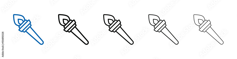 Aufkleber torch flame icon outline vector logo for web ui
