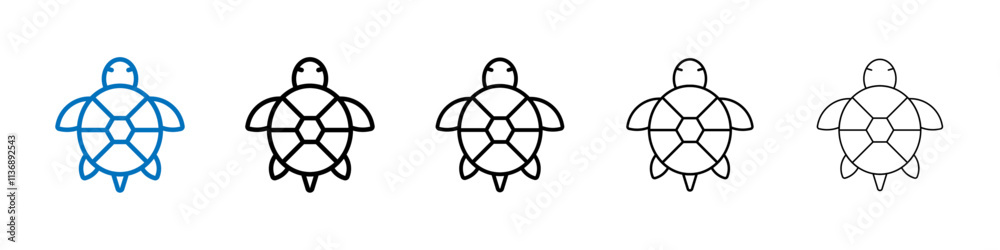 Poster tortoise icon outline vector logo for web ui