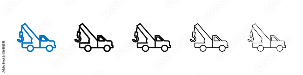 Poster tow truck icon outline vector logo for web ui