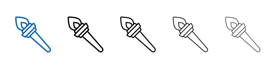 Torch flame icon Outline vector logo for web ui