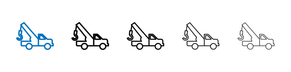 Tow truck icon Outline vector logo for web ui
