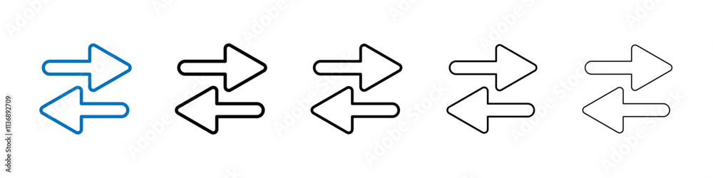 Poster transfer arrows icon outline vector logo for web ui