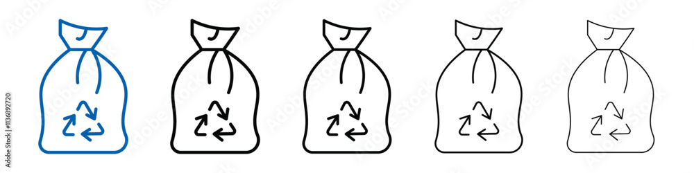 Aufkleber trash bag icon outline vector logo for web ui